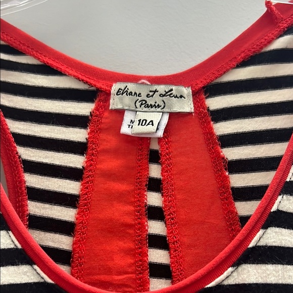 Eliana et Lena Black and White Striped Dress with Vibrant Floral Skirt - Picture 5 of 5